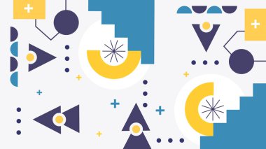 Sıcak Renkli Tonlardaki Soyut Geometrik Desen