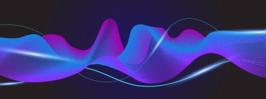 Karanlık Yıldızlı Arkaplanda Renkli Soyut Dalgalar. Arkaplan, Sunumlar ve Dijital Sanat Kavramları İçin Mükemmel