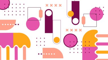 Modern Renkli Tasarımda Soyut Geometrik Şekiller