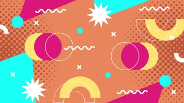 Geometrik Desenler ile Renkli Soyut Şekiller Arkaplanı