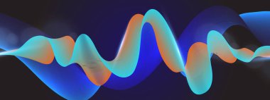 Karanlık Arkaplanda Soyut Renkli Dalga Deseni