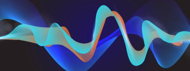 Aydınlık Efektli Karanlık Arkaplanda Soyut Gradyan Dalgası