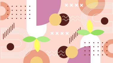 Canlı Renkler ve Şekillerle Geometrik Soyut Desen. Kalın Geometrik Şekiller ve Canlı Renkler içeren canlı bir Soyut Desen