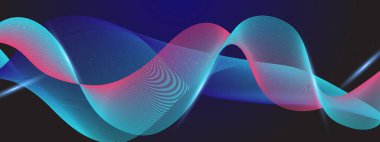 Zengin Bir Arkaplanda Canlı Soyut Dalga Tasarımı, Dinamik ve Fütürist Bir His Oluşturma, Dijital Sanat, Arkaplan ve Yaratıcı Projeler İçin Mükemmel