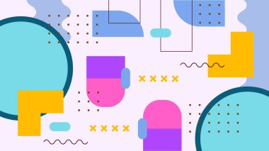 Şekilleri olan renkli soyut geometrik desen. Arkaplan, Sanat Projeleri ve Modern Tasarım Konseptleri için ideal.