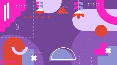 Sıcak Renkli Tonlardaki Soyut Geometrik Desen