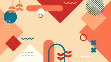 Renkli Şekiller ve Desenler ile Soyut Geometrik Arkaplan