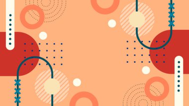 Kalın Renkler ve Şekillerle Canlı Soyut Geometrik Arkaplan