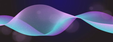 Karanlık Arkaplanda Soyut Renkli Dalga Deseni