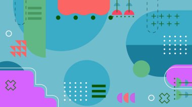 Renkli şekilli soyut geometrik desen arkaplanı