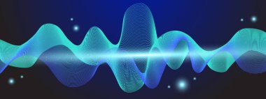 Karanlık Arkaplanda Soyut Renkli Dalga Deseni