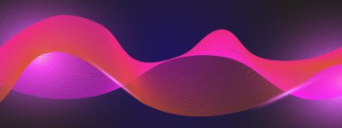 Karanlık Yıldızlı Arkaplanda Renkli Soyut Dalgalar. Arkaplan, Sunumlar ve Dijital Sanat Kavramları İçin Mükemmel