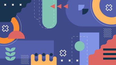 Geometrik Desenler ile Renkli Soyut Şekiller Arkaplanı