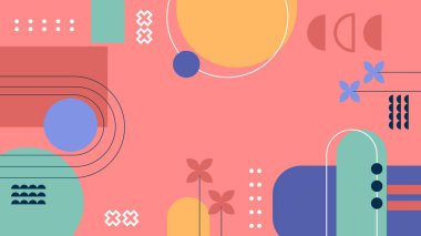 Geometrik Desenler ile Renkli Soyut Şekiller Arkaplanı