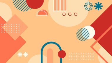 Renkli Şekiller ve Desenler ile Soyut Geometrik Arkaplan