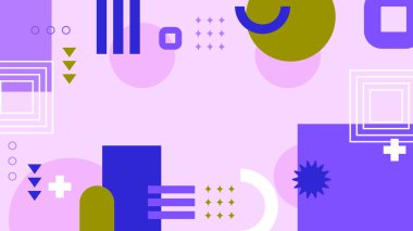 Kalın Renkler ve Şekillerle Canlı Soyut Geometrik Arkaplan