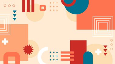 Renkli Şekiller ve Desenler ile Soyut Geometrik Arkaplan