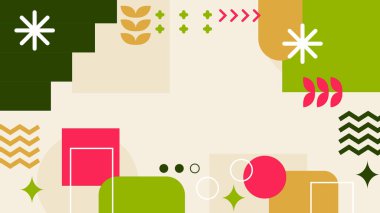 Şekilleri olan renkli soyut geometrik desen. Arkaplan, Sanat Projeleri ve Modern Tasarım Konseptleri için ideal.