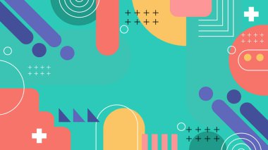 Kalın Renkli Modern Soyut Geometrik Arkaplan