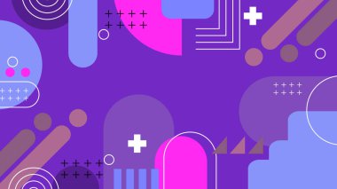 Kalın Renkler ve Şekillerle Canlı Soyut Geometrik Arkaplan