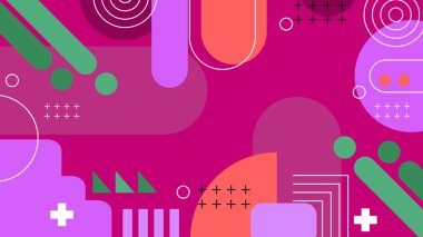 Renkli şekilli soyut geometrik desen arkaplanı