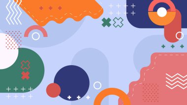 Geometrik Desenler ile Renkli Soyut Şekiller Arkaplanı