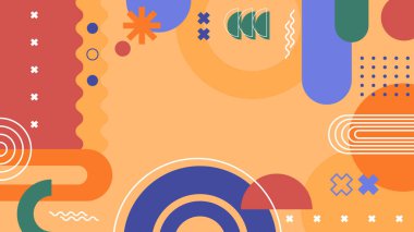 Modern Renkli Tasarımda Soyut Geometrik Şekiller