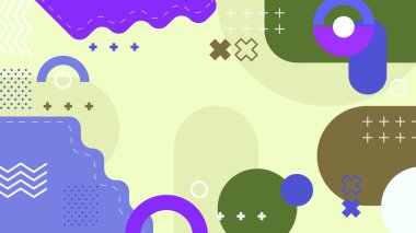 Renkli Şekiller ve Desenler ile Soyut Geometrik Arkaplan