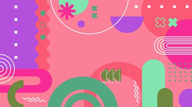 Renkli şekilli soyut geometrik desen arkaplanı