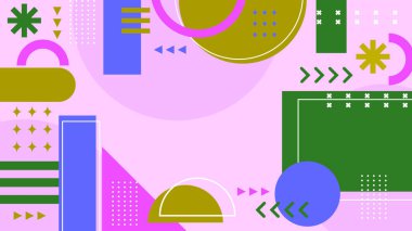 Canlı Renkler ve Şekillerle Geometrik Soyut Desen. Kalın Geometrik Şekiller ve Canlı Renkler içeren canlı bir Soyut Desen