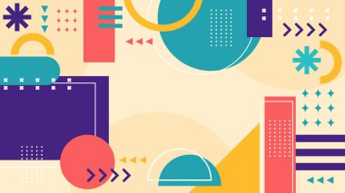 Sıcak Renkli Tonlardaki Soyut Geometrik Desen