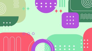 Kalın Renkler ve Şekillerle Canlı Soyut Geometrik Arkaplan