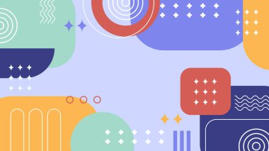 Geometrik Desenler ile Renkli Soyut Şekiller Arkaplanı
