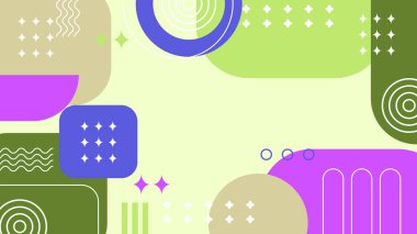 Renkli şekilli soyut geometrik desen arkaplanı