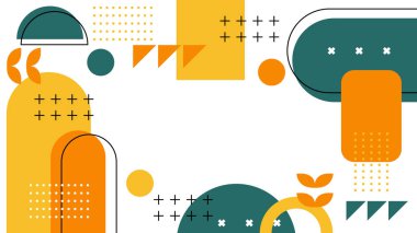 Renkli Şekiller ve Desenler ile Soyut Geometrik Arkaplan