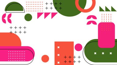 Sıcak Renkli Tonlardaki Soyut Geometrik Desen