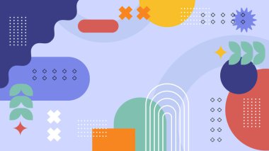 Canlı Renkler ve Şekillerle Geometrik Soyut Desen. Kalın Geometrik Şekiller ve Canlı Renkler içeren canlı bir Soyut Desen