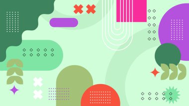 Şekilleri olan renkli soyut geometrik desen. Arkaplan, Sanat Projeleri ve Modern Tasarım Konseptleri için ideal.