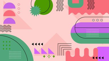 Geometrik Desenler ile Renkli Soyut Şekiller Arkaplanı