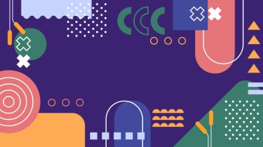 Renkli şekilli soyut geometrik desen arkaplanı