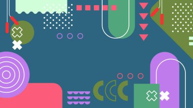 Renkli Şekiller ve Desenler ile Soyut Geometrik Arkaplan