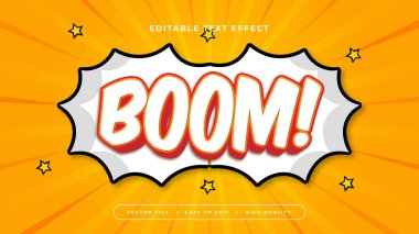 Turuncu Beyaz ve Siyah Patlama 3d Düzenlenebilir Metin Efekti - Yazı Tipi Biçimi