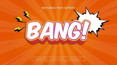 Beyaz Turuncu ve Sarı Vuruş 3d Düzenlenebilir Metin Efekti - Yazı Tipi Biçimi