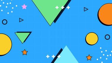 Şekiller ve Desenler ile Renkli Geometrik Soyut Arkaplan