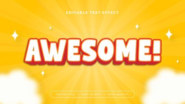 Sarı Kırmızı ve Beyaz Muhteşem 3d Düzenlenebilir Metin Efekti - Yazı Tipi Biçimi