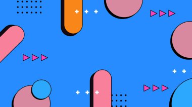 Basit Arkaplanda Renkli Geometrik Soyut Desen