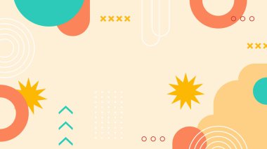 Geometrik Desenler ile Renkli Soyut Şekiller Arkaplanı