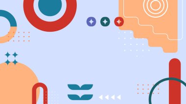 Renkli Şekiller ve Desenler ile Soyut Geometrik Arkaplan