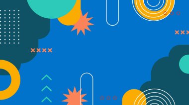 Renkli şekilli soyut geometrik desen arkaplanı