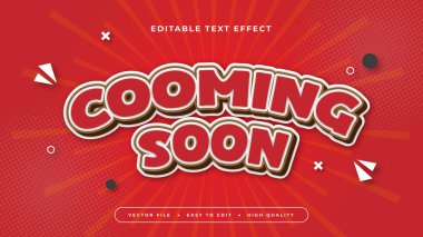 Kırmızı Beyaz ve Kahverengi Yakında 3d Düzenlenebilir Metin Efekti - Yazı Tipi Biçimi